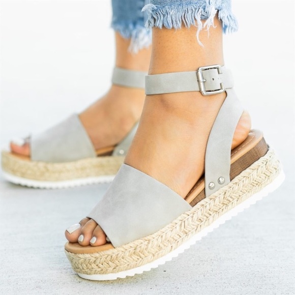 Shoes - Platform Espadrille light gray NEW ! Summer!